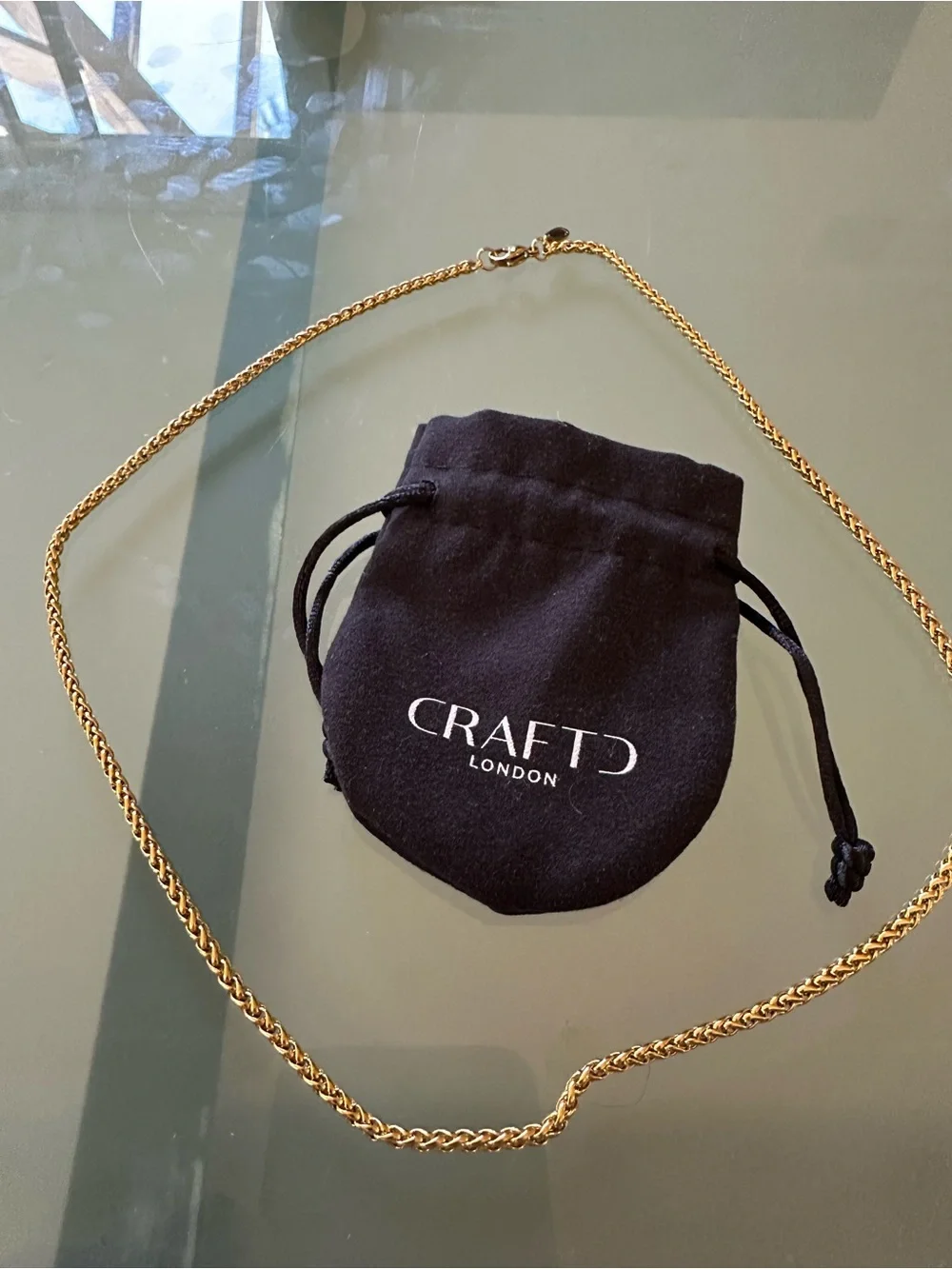 Craftd London Gold Wheat Chain Necklace